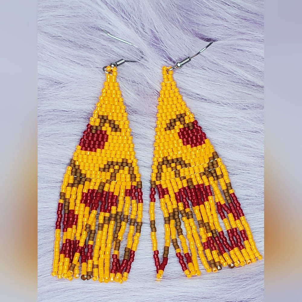 Beaded Fringe drop dangle Earrings